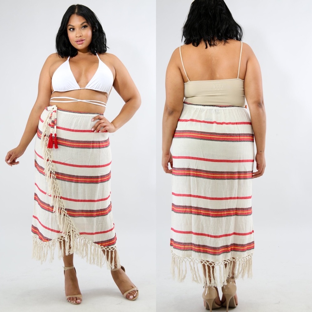 Plus Tassel Cover Up / Skirt